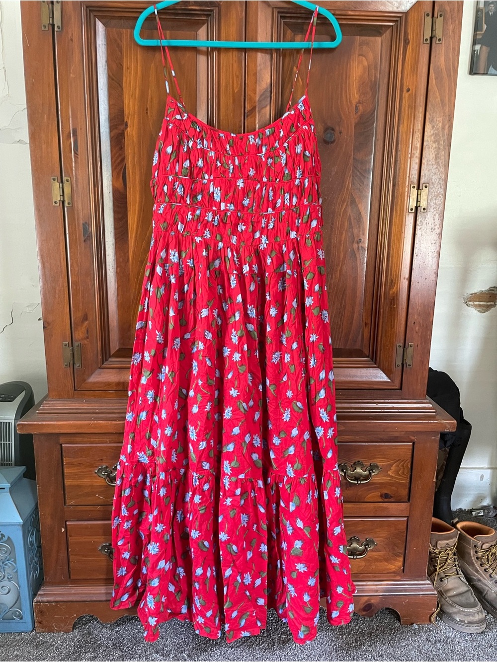 J. Crew Red Floral Maxi Sundress